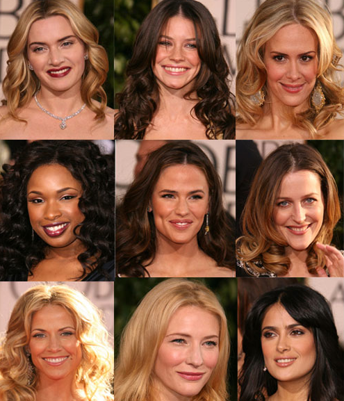 The Golden Globes Red Carpet: Loose Waves & Center Parts